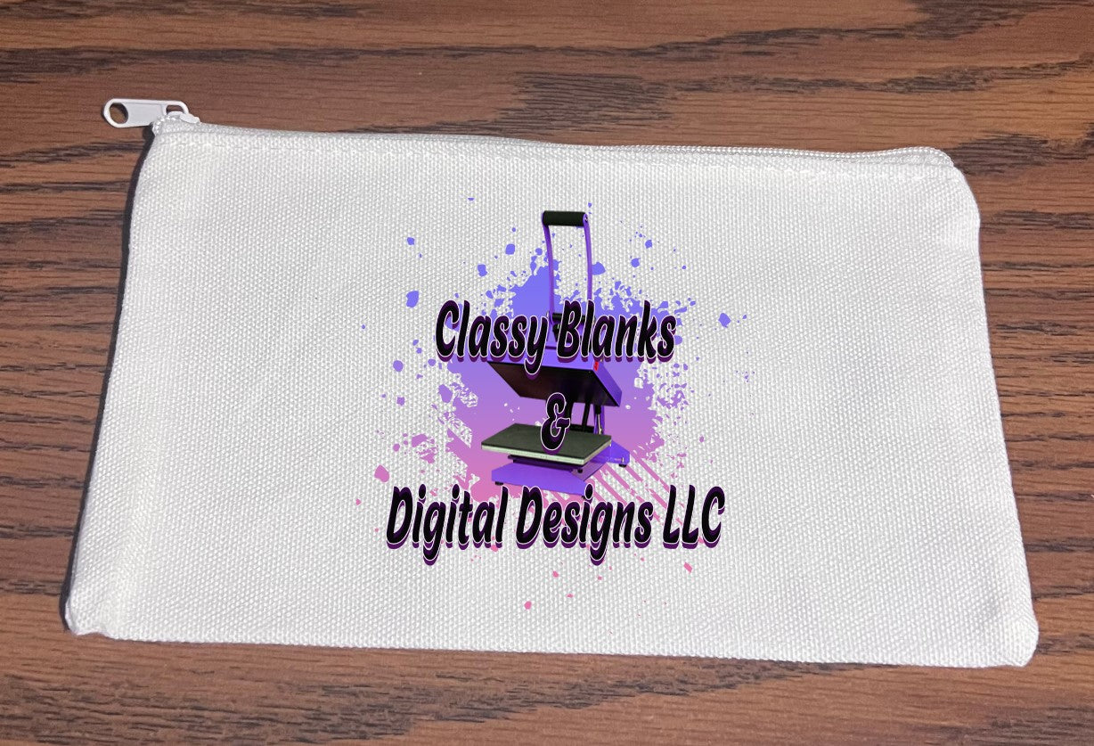 Sublimation Blank Canvas Zipper Makeup Bag – Classy Blanks and Digital  Designs LLC