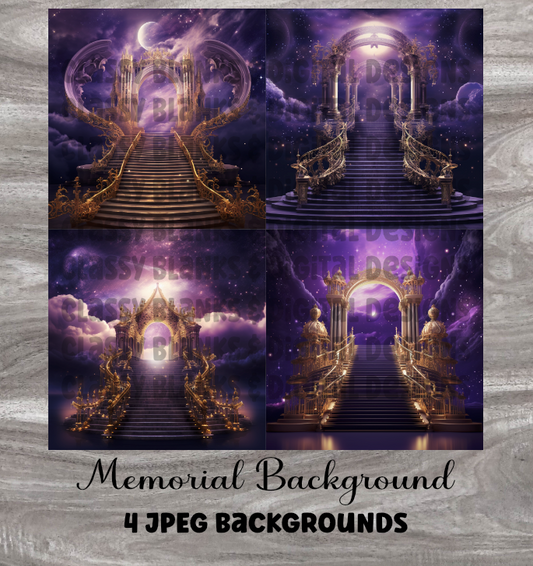 Memorial Dark Purple Background 4 JPEGs