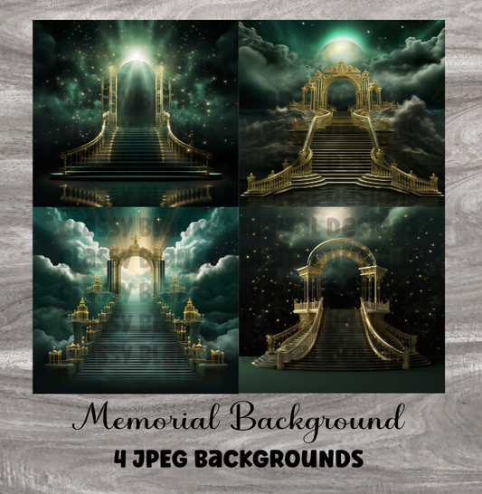 Memorial Dark Green Background 4 JPEGs