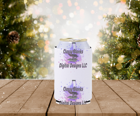 Can Koozie with Holiday Background Mockup