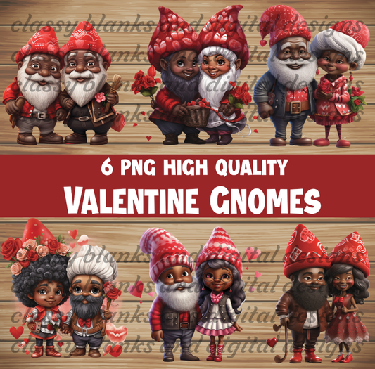 6 PNG Valentine Gnomes