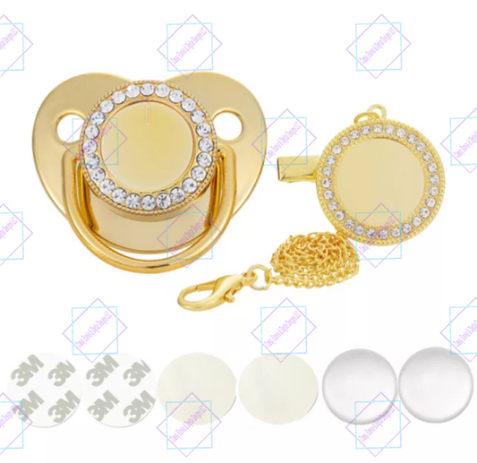 Sublimation Blank Gold Bling Pacifier