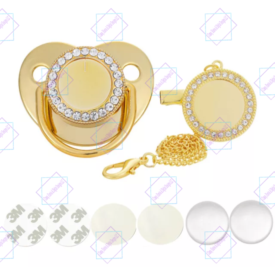 Sublimation Blank Gold Bling Pacifier