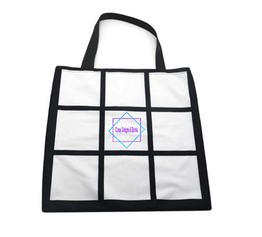 Sublimation blank 9 Panel Photo Tote Bag